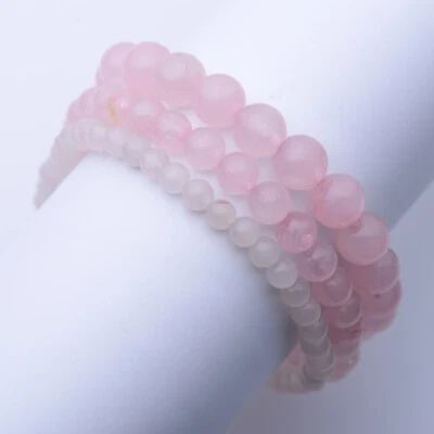 Pulseras de piedra elástica de 4-8 mm surtidas cuentas de piedras preciosas naturales curación Reiki Foto 1 de 4