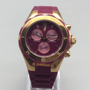 Michele Michele Tahitian Jelly Bean Watch Women Chronograph Merlot New Battery - Picture 1 of 16