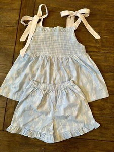 Stitchy Fish Shorts Set Brand New By The Bay Blue Never Worn Size 5 Girls - Picture 1 of 5