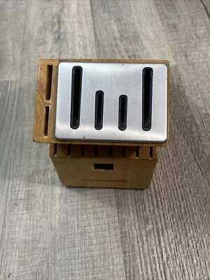 CALPHALON Cutlery Wooden Knife Block Wood Storage ~ 15 Slot ~ With SHARPENER - Image 1 of 4