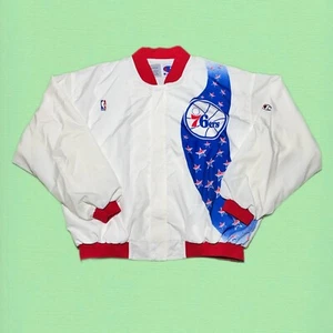 Vintage 1990s Champion NBA Philadelphia 76ers Warm Up Shooting Jacket Size 2XL - Picture 1 of 13