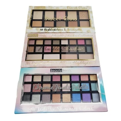 3 Sets Beauty Treats Eyeshadow Sweet Glow Marble Shadow Chrome  Jewels Palette  - Image 1 of 4