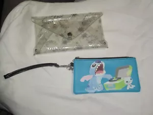 New Disney Lilo & Stitch Purse Zip Makeup Bag 6.5 x 3.5" Wrist Strap & Envelope - Picture 1 of 4