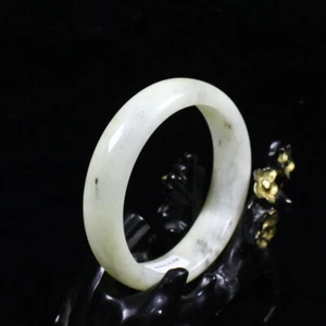 60mm Chinese 100% Nature New White Green Xiuyu Jade Gems Bangle Bracelet j7954 - Picture 1 of 10