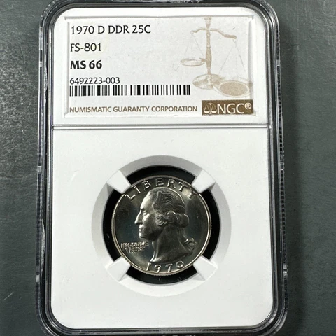 1970-D 25C Washington Quarter, NGC MS66 DDR FS-801 Double Die Reverse (74737) Cover