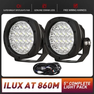 Pair 5inch LED Driving Lights Spot Round Black Offroad Truck 4x4 SUV Work Fog - Picture 1 of 13