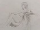 Drawing Signed Dated Female Nude