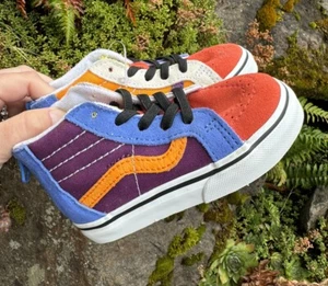 Vans Sk8 Hi Zip Mix & match Toddler 7 Casual Suede/Canvas Sneakers - Picture 1 of 6