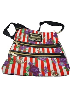 Betseyville Umhängetasche Anker rot & weiß lila Blumen. Gebraucht Top - Bild 1 von 10