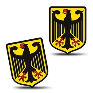 2 x pegatinas de vinilo Alemania escudo alemán bandera águila pegatinas - Imagen 1 de 3