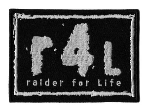 3,5 Zoll LAS VEGAS/OAKLAND RAIDERS Raider 4 Life Nation 'R4L' Aufbügeltrikot AUFNÄHER - Bild 1 von 1