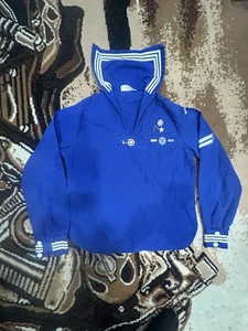 Vintage ‘40s/50s Girl Scouts Of America GSA Marine Blue Jumper Uniform Shirt XS - Picture 1 of 8