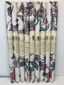 Vintage York Wallcovering 9-Double Roll Floral Pattern Wallpaper MG 2003 R14 - Picture 1 of 5