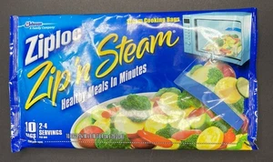 Ziploc Zip 'n Steam Microwave Cooking Bags -New Pack Of 10 - Picture 1 of 3