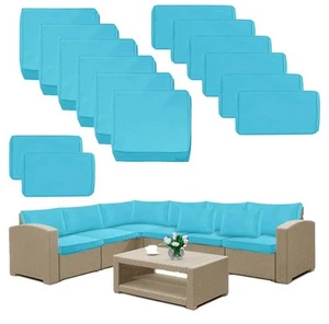14pc Outdoor Patio Cushion Covers Replacement Waterproof W/Zipper Covers Only - Picture 1 of 7