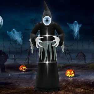 8FT Halloween Pre-lit Inflatable Blow Up Grim Reaper Lighted Inflatable Ghost US - Picture 1 of 9