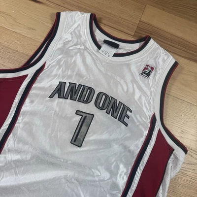 Camiseta deportiva de baloncesto vintage And1 deletreada para hombre XL #1 cosida mixtape años 90 Y2K Foto 1 de 4