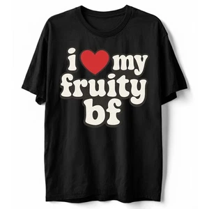 I Love My Fruity Boyfriend Retro T-Shirt Vintage Style Lustig Beziehung S-5XL - Bild 1 von 11