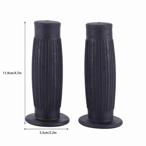 1 paire Poignées 7/8 22 MM Caoutchouc Noir Universel Pour Moto Guidon Vintage - Picture 1 of 5