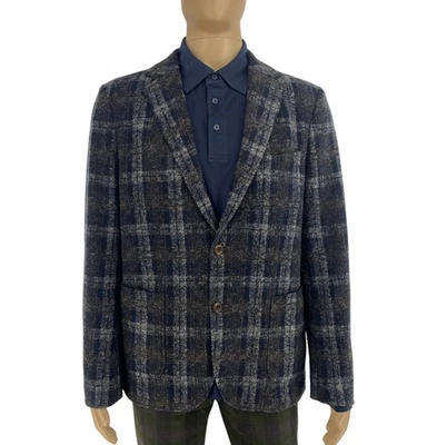 Camel Active Hombre Gris Oscuro Mezcla Lana Cuadros Americana Talla Eu 52GB / 42 - Imagen 1 de 4