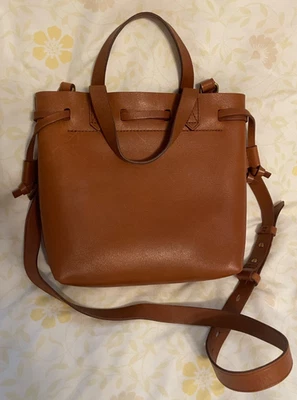 MADEWELL Tan Leather Small Convertible Top Handle Tote Crossbody Bag Purse - Image 1 of 4