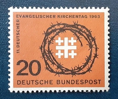 GERMANY Deutsche Bundespost 1963 20pfg MH Evangelical Church XF 7565 - Image 1 of 3