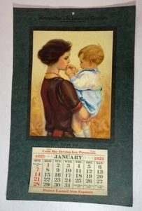 Calendario Publicitario Art Deco Tema Enfermera 1923 Estado Original 14 X 9 Pulgadas - Imagen 1 de 6