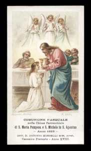 santino-holy card-lit.s.giusep.modena COMUNIONE PASQUALE MODENA 1916 - Picture 1 of 1
