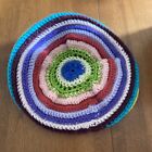 Handmade Artisan Crochet Beret Cap Hat Beanie Multicolor Reggae Boho Retro Style