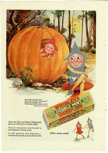 1928 Wrigley's Vintage Print Ad Double Mint Chewing Gum Peter Pumpkin Eater - Foto 1 di 1