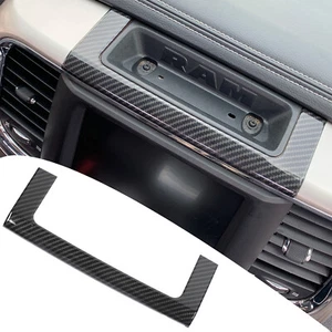 Center Console Storage Box Cover Trim For Dodge RAM 10-17 Carbon Fiber Accessory - Picture 1 of 8