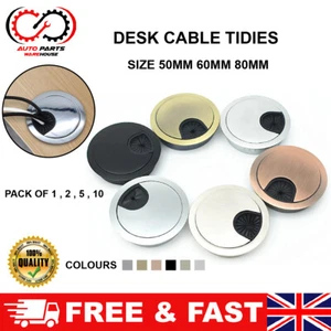 Plastic Desk Cable Grommet 50mm 60mm 80mm Table Wire Hole Tidy Cover for Office - Picture 1 of 32