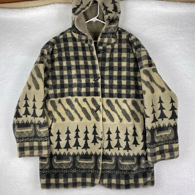 Chaqueta Denali De Colección Para Mujer Talla L Reversible Polar Abrigo Con Capucha Remos Pinos Foto 1 de 4