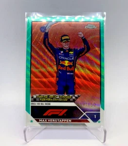 F1 2023 "MAX VERSTAPPEN" #151 Green Refractor 059/150 Topps Formula 1 - Picture 1 of 3