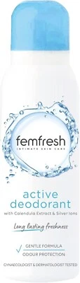 Femfresh Intimate Skin Care ActiveDeodorant Vaginal Odour Protection Spray 125ml