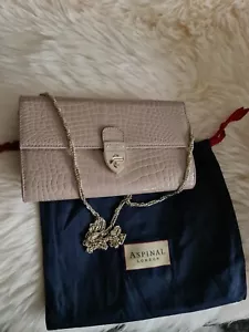Mayfair Clutch Soft Taupe Patent Croc - Aspinal of London - New with dustbag - Picture 1 of 21