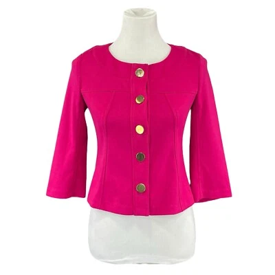 Merona женщин XS повседневное платье куртка Blazer пурпурный розовый с золотой кнопки цель - Изображение 1 из 4