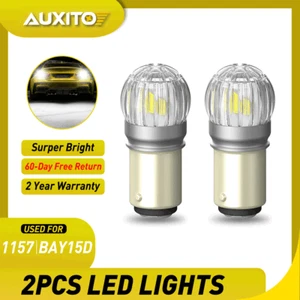 AUXITO 1157 LED Turn Signal Brake Reverse Daytime Light Bulbs White Error Free - Foto 1 di 9