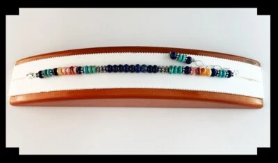 White Fox Creation: Sterling and Multi Stone/Shell Bracelet - Image 1 of 4