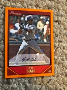 2007 Bowman Orange Bill Hall Milwaukee Brewers 046/250 - Picture 1 of 2