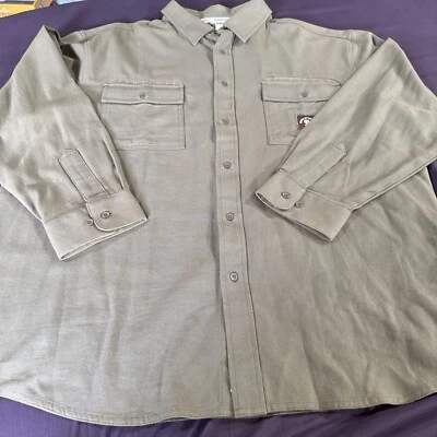 State Property Shirt Mens 2XL Olive Cotton Long Sleeve Button Up Pockets - Image 1 of 4