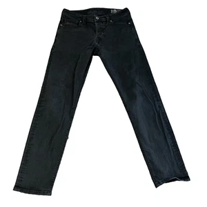 Diesel Mens Tapered Jeans Regular Fit Stretch Black Wash Larkee-Beex W32 L32 - Picture 1 of 14