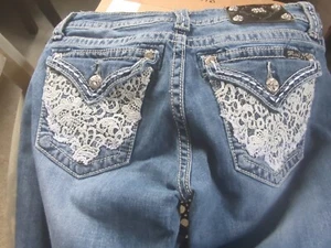 Miss Me Lace Flap Pocket Boot Cut jeans size 30 x33 - Picture 1 of 13