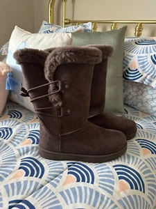 Ladies Furry New Calf Height Brown Boots from JCPenny's - Picture 1 of 3