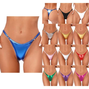 UK Women's Metallic Micro G-string Thong Underwear Bikini Knickers T-back Briefs - Picture 1 of 109
