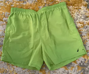 Costume da bagno uomo NAUTICA XL verde lime 6” cucitura interna elastico in vita foderato - Foto 1 di 7