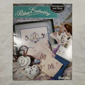 Ribbon Embroidery Monograms & More 1996 Vintage Bucilla Instructional Book - Bild 1 von 24