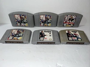 Lot Of 6 N64 Games : NFL 98, 2000, Madden 64, & Madden 99 Tested - Picture 1 of 7