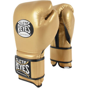 Cleto Reyes Hook and Loop Leather Training Boxing Gloves - Solid Gold