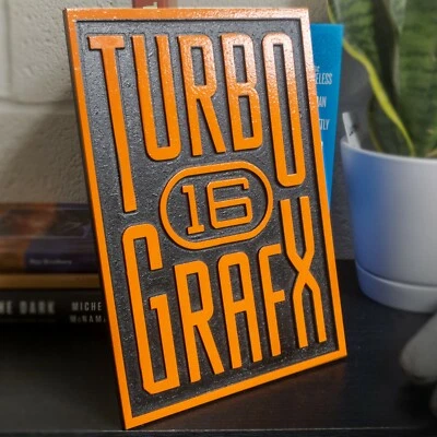🎮 TurboGrafx 16 标志标志-大型雕刻视频游戏墙艺术收藏品 — 第 1/4 张图片